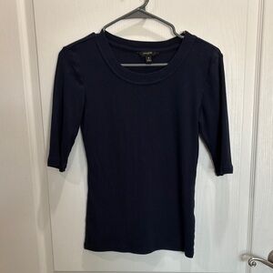 Banana Republic Black Fitted Long Sleeve Tee